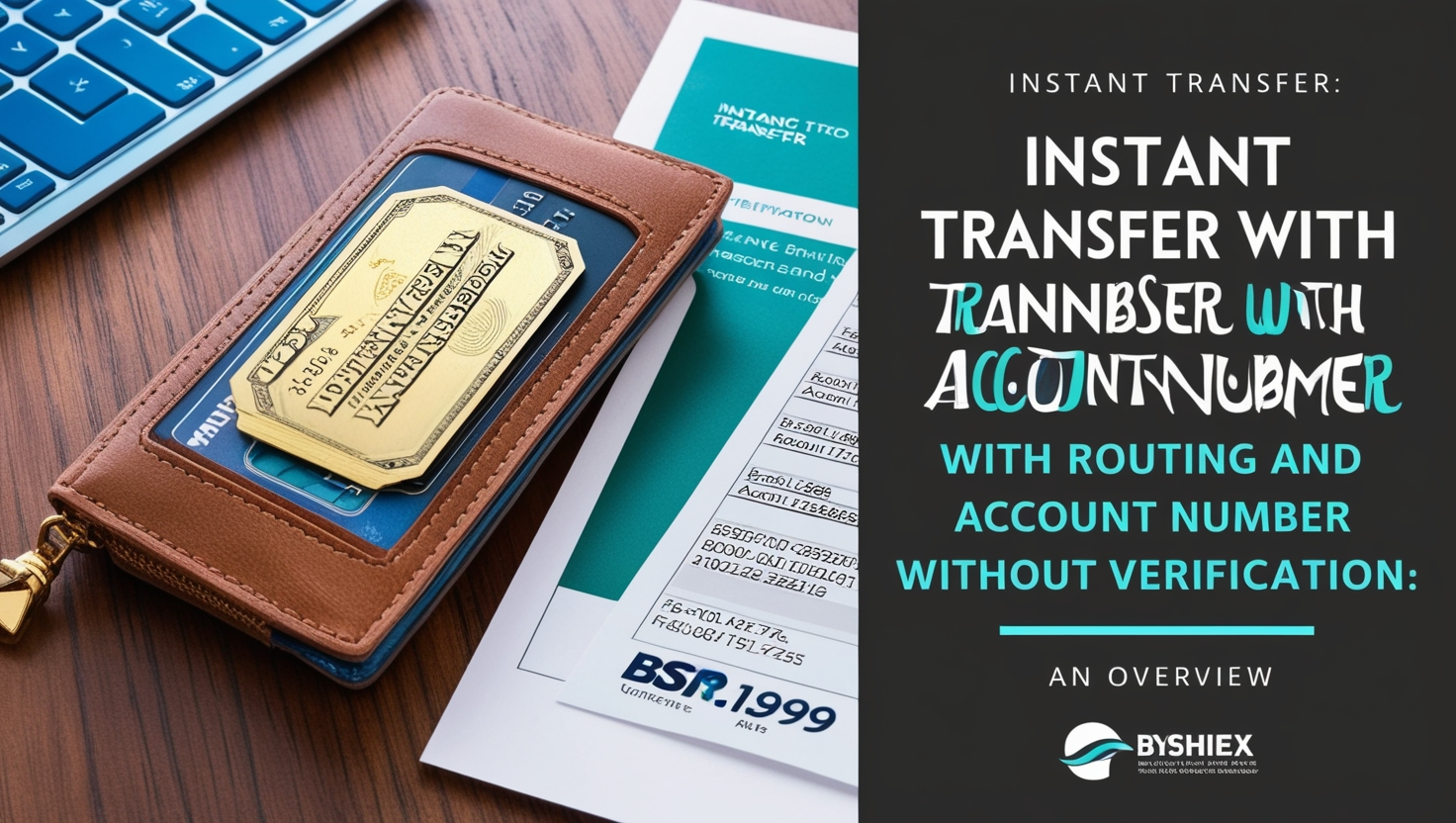 Instant Transfer with Routing and Account Number Without Verification