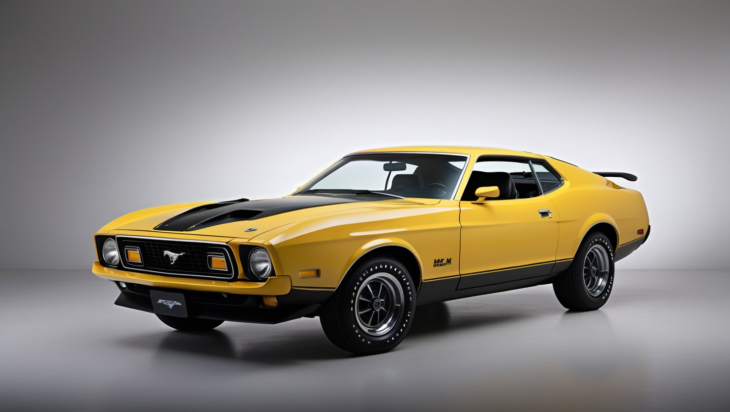 1972 Mustang Mach 1 in Canary Yellow with Black Louvers